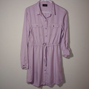 - LTX Sportwear Button Down Belted Long Sleeve Shirt Dress Size M Lavender…